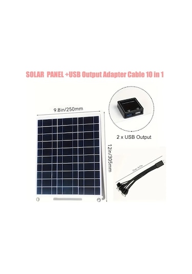 Xuweiwei 10w Sku Çift Usb Çıkışlı Çok Fonksiyonlu Veri Kablolu Kompakt Güneş Şarj Cihazı Kamp Ve Ev Kullanımı İçin