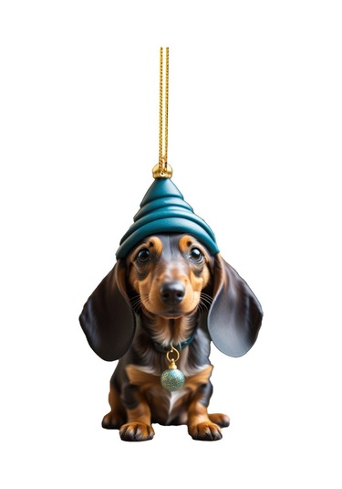 Ranyeek Akrilik Sosis Köpek Dikdörtgen Askı, Noel Ağacı Araç Dekorasyonu, 1 Adet, Festivite Stili, Ev Ve Partiler İçin Zekice Aksesuar