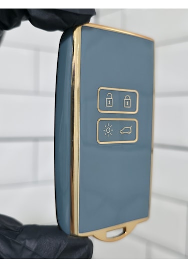 Renault Austral Megane E-tech Talisman Clio Uyumlu Anahtar Kılıfı Gri - Gold