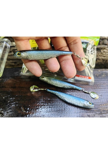 Fish Arrow Flash J Spin Elastomer Sw 10cm 4'' 101 Sardine Silver Silikon Balık 3 Adet