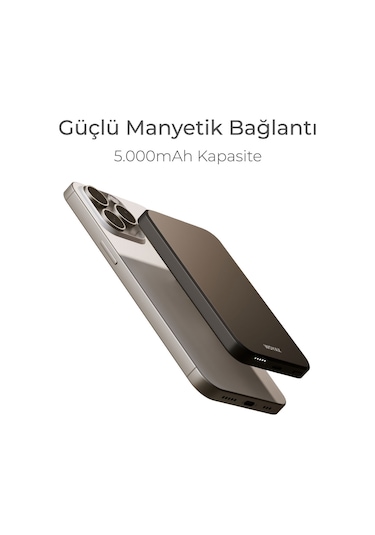 Woyax By Deji 5000 mAh 20 W Hızlı Taşınabilir Magsafe Powerbank Siyah