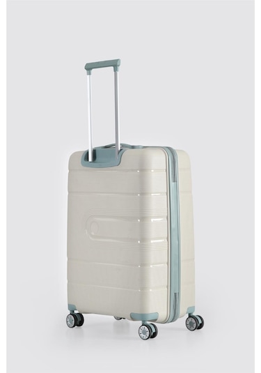 Ççs 5247 Polipropilen Orta Boy Valiz Beyaz-mavi Beyaz - Mavi
