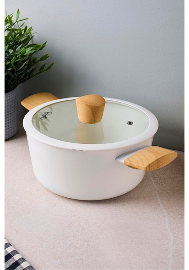 Danish Cook Beige İndüksiyon Tabanlı Derin Tencere 20 Cm Bej Bej