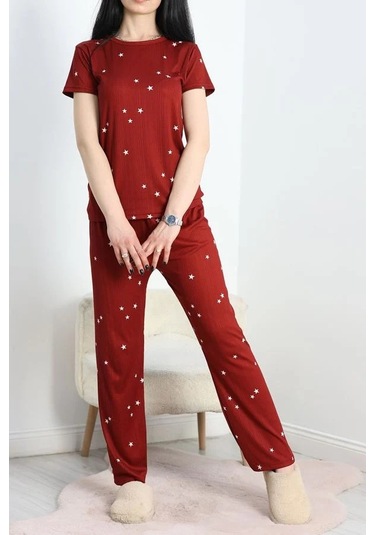 Seka Alt Üst Aynı Pegasus Pijama Takımı Bordoyıldızlı - 50419.1048. Çok Renkli