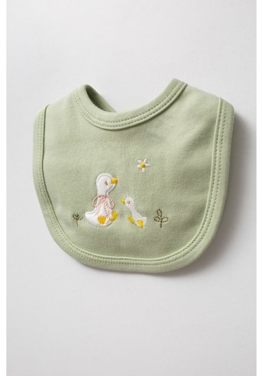 Sevimli Sepetteki Ördek Desenli 10 Parça Kutulu Yenidoğan Hastane Çıkışı Zıbın Seti Yeşil