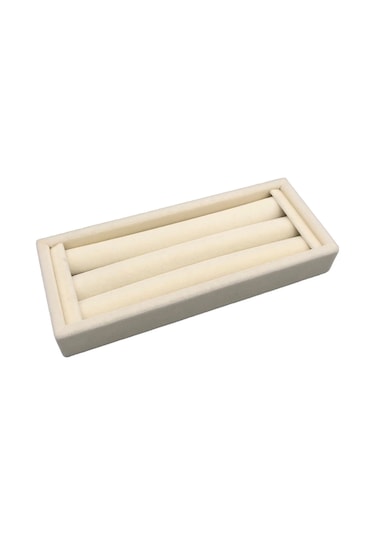 Yerli Üretim Ufak Boy Süet Kumaş Krem Renk 18 / 7 Cm Rulo Çekmec Krem