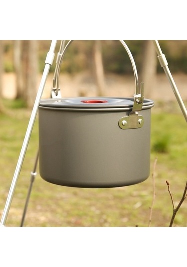 Ulzyvf Yürüyüş Tenceresi Skycity Sırt Seyahat Seti Pişirme Oksit Kamp Hava Gümüş Çanta Av Askılı Alümina Açık 4.2l Gümüş Gümüş