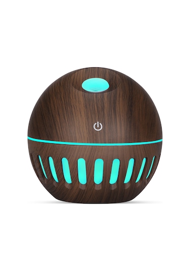 Monyee Mini Ahşap Desenli Usb Nemlendirici - 130ml, Led Gece Lambası, Aromaterapi, Sessiz İşlevli, Ev/ofis Kullanıma Uygun