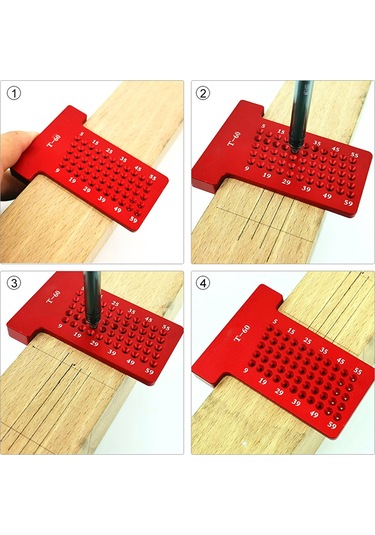 Ccgloball T-60 Delik Konumlandırma Metrik Ölçüm Cetvel