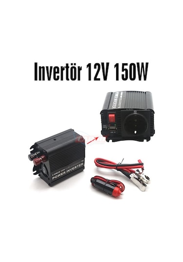 İNVERTÖR 12V 150W 220V YÜKSELTİCİ USB+ÇAKMAK UÇLU