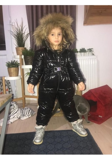 Modavals Kürklü Unısex Çocuk Kozmomont / Astronot Tulum Çok Renkli