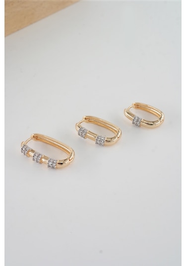 Kadın Vip Seri Antialerjik Baget Zirkon Taşlı Rodajlı 2 Renk 3'lü Küpe-5169 Altın Kadın Vip Seri Antialerjik Baget Zirkon Taşlı Rodajlı 2 Renk 3'lü Küpe-5169 Altın