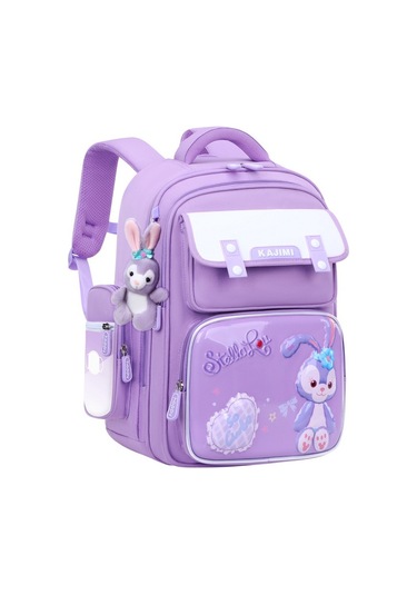 Kız Sırt Çantası, Çocuklar Için Büyük Kapasiteli Omurga Sırt Çantası Mor
