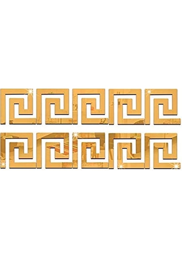 Dekor Süs Labırent 20Adet 4X4CM Pleksi Dekoratif Bordür Altın