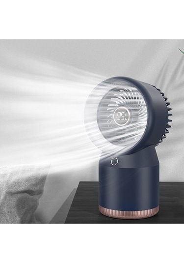 Sprey Led Dijital Ekran Fanı 3600mah Şarj Edilebilir Beyaz 5377 Mavi