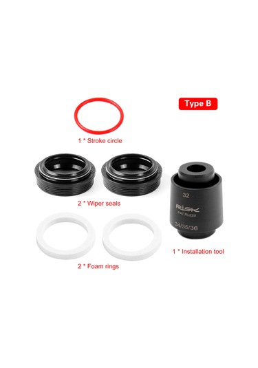 Kosona Dağ Bisikleti Amortisör Ön Fıçısı 32mm Toz/yağ Mermeri + Köpük Halka Seti İle 4'lü Kurulum Aracı Çok Renkli