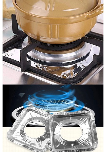 20 Adet Ocak Üstü Koruyucu Leke Önleyici Isıya Dayanıklı Yıkanabilir Ocak Gözü Izgara Koruyucu Folyo Çok Renkli