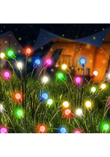 Solar 8 Top Çok Renkli Ateş Böceği Led Bahçe Aydınlatma Solar Bahçe Süsü Çok Renkli