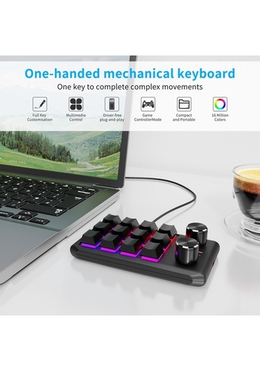 Dancemonkey 12 Tuşlu Kablosuz Klavye - Kırmızı Switch, Ps3/pc Tasarım İçin