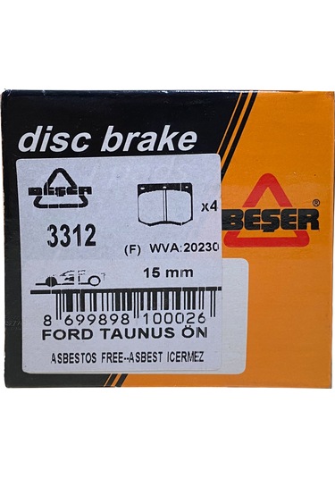 Beşer 3312 Ön Fren Balatası Ford Taunus 1.6 - 2.0