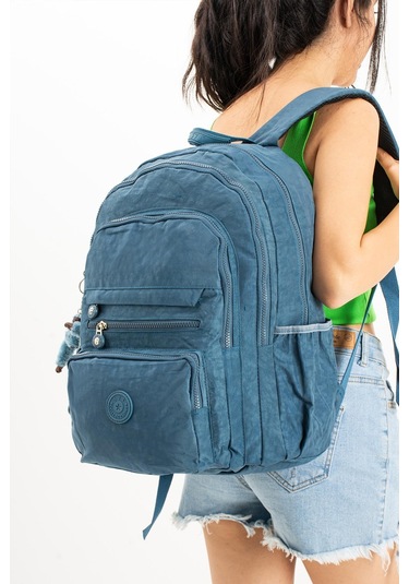 Ultra Hafif Çok Cepli Krinkıl Sırt Çantası Unisex Mavi Model: 571-3b - Mavi