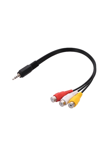 Dofolink 3.5mm Jack'ten 3 Rca Audio Video Kablosu - Erkekden Dişiye Av Adaptörü - Kaliteli Ses Ve Video Bağlantısı