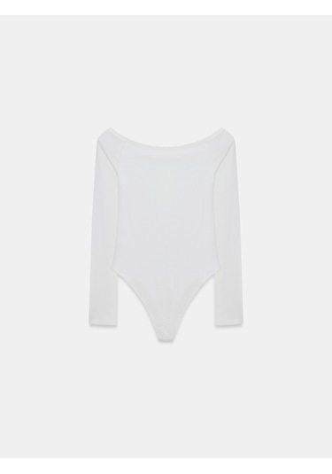 Dilvin 32661 Düğme Detaylı Bodysuit-ekru