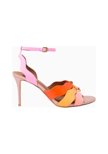 Kurt Geiger Sun Wave %100 Deri Lüks Tasarın Kadın Sandalet Pembe