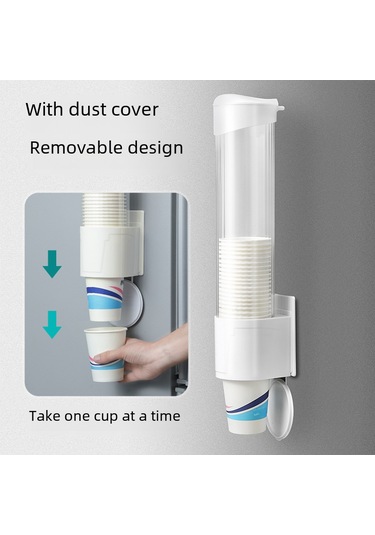 Wezone Ev İçin Otomatik Bardak Alma Aleti - Deliksiz Duvar Tipi, Toz Koruyucu Tek Kullandım Bardak Rafı Yeni Beyaz Diğer