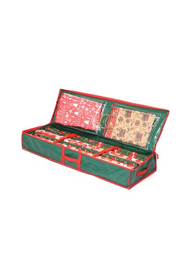 Geekyou Noel Paket Kağıdı Depolama Kutusu - Su Geçirmez Pe Malzeme, Ayarlanabilir Kemer Ve Pencereli Cep, Yatak Altı Saklama, Hediyelik Kağıt Ve Dekorasyonları Düzenle Yeşil