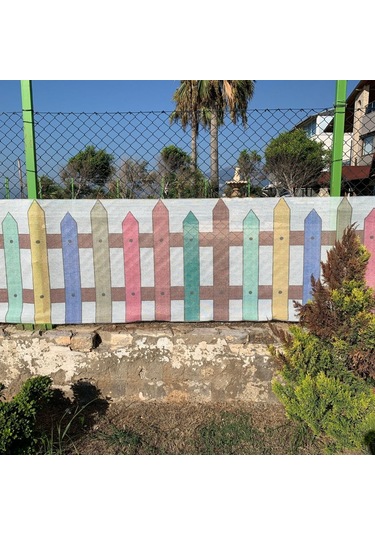 Baskılı Balkon Çit Filesi 1m X 5m Model C - Cırt Kelepçe Hediyeli