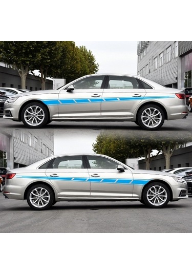 Sones Adet/takım D-970 Damalı Bayrak Desen Araba Modifiye Dekoratif Etiket Mavi