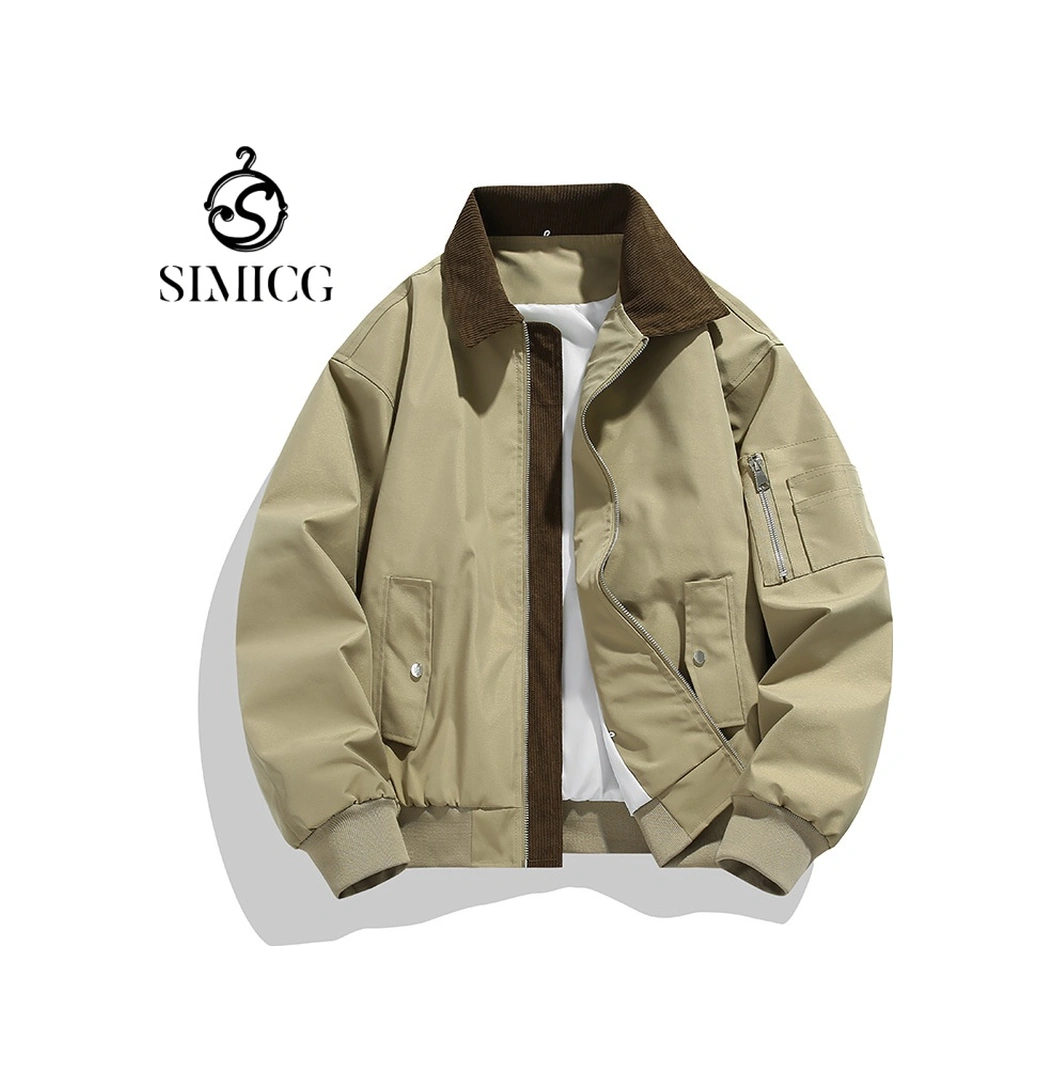 İlkbahar Ve Sonbahar Yakalı Erkek Günlük Spor Ceket İş Ceketi Haki