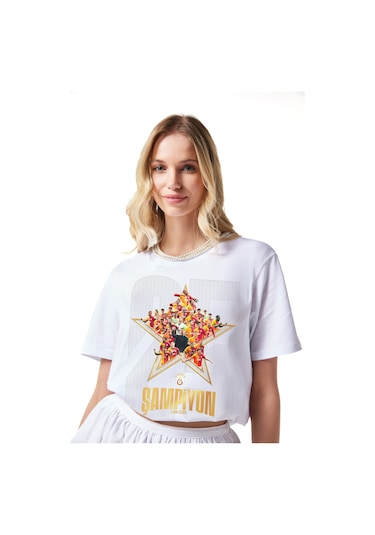 Gsstore Galatasaray Şampiyonluk Kolaj T-shirt E251353 Beyaz