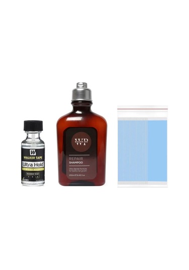 Whisper Pro Şampuan 250 ML + Protez Saç Bandı 2.5 CM x 7.5 CM 36'lı + Ultra Hold Yapıştırıcı 15 ML