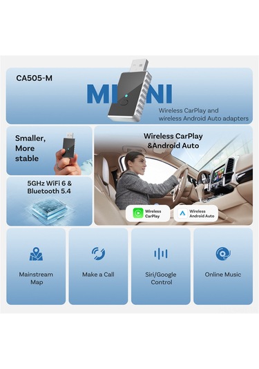 Monyee Kablosuz Carplay Ve Android Çevirici Kutusu - İki Cihazlı Tek Tıkla Geçiş, Akıllı Araç Bağlantı Modülü