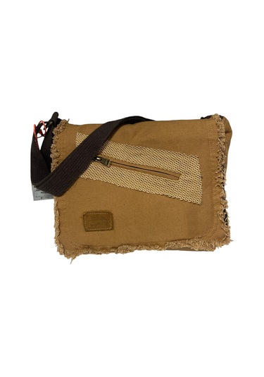 Vintage Salaş Orta Boy Unisex Günlük Çapraz Postacı Tablet Çantası M 32 Cm X 27 Cm CAMEL