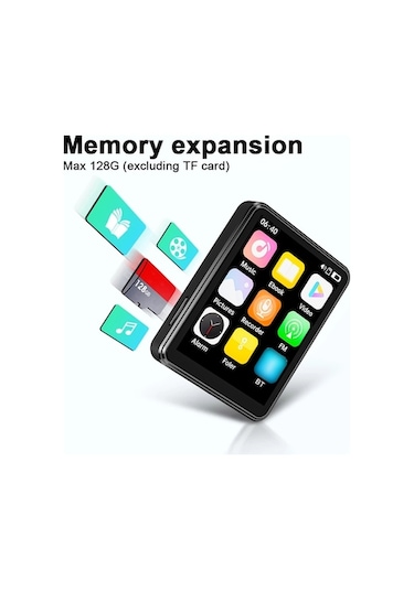 Trendooze Springsun Hoparlörlü Mp3 Ve Mp4 Oynatıcı 2.4 İnç Tam Dokunmatik Ekran Bt Dahili Hoparlör Ve Tf Tf