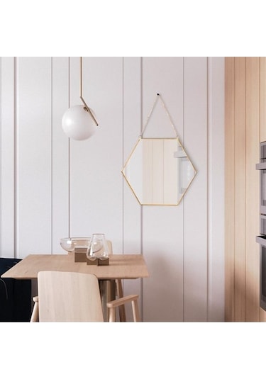 Pazly Suntek İskandinav Ferforje Duvar Duvar Boyama Banyo Ayna Altın 001 Ec Ahşap