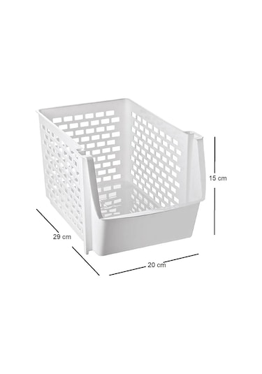 5'li Üst Üste Eklenebilir Dolap İçi Düzenleyici Banyo Mutfak Rafı - Çok Amaçlı Tezgah Altı Organizer Beyaz