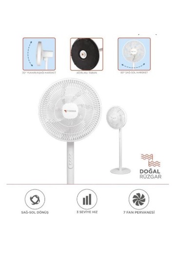Torima SF-01 Ayaklı 14'' 45 W 3 Kademeli 7 Pervaneli Vantilatör