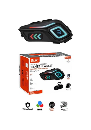 Ceylan Adam Motor Kask Kulaklık Rgb Modlu Motosiklet Kulaklık Su Geçirmez 5.4 Bluetooth Intercom Blb