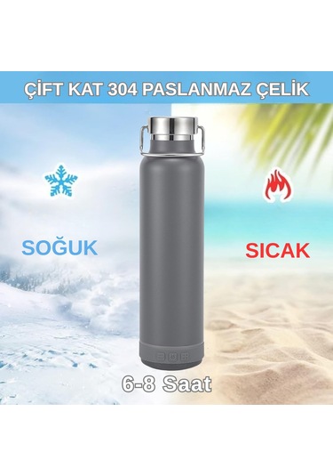 Bluetooth Hoparlörlü Paslanmaz Çelik Termos 600 Ml-çift Katmanlı Gri