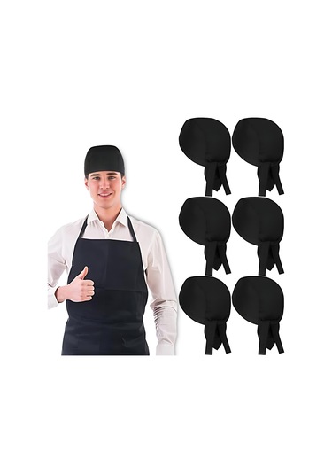Kosona 6'lı Pamuklu Ayarlanabilir Mutfak Şapka - Yağ Ve Kirlilikten Koruyucu, Nefes Alır, Pasta Ve Catering İçin Uygun