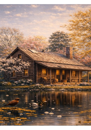 3 Parçalı Doğa Manzarası Kanvas Tablo Seti