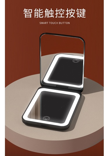 Aurora Lambaşarjlı El Tipi Maki Yaj Aynasıüç Renkli Aydınlık Kare Küçük Taşın İse Katlanıra Siyah