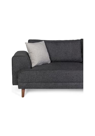 Nobis Yataklı Kanepe Keten Antrasit Koyu Gri