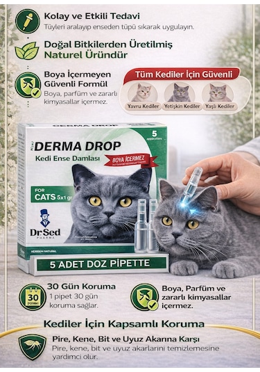 Dr. Sed Derma Drop Kedi Deri Bakım Damlası 5 x 1 G