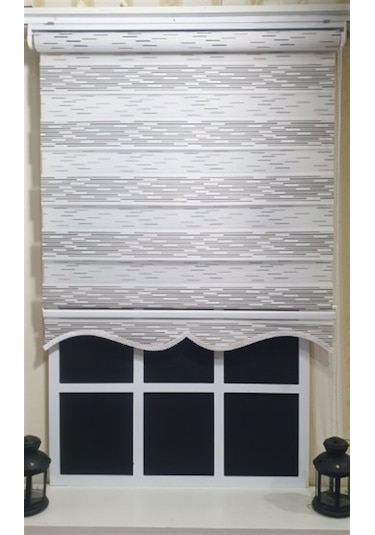 Zebra Stor Perde Efektli Etek Dilimli St 033 Ekru