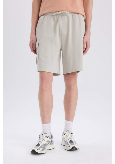DeFacto Regular Fit Beli Bağcıklı Kargo Cepli Şort D9494AX25SMGR503